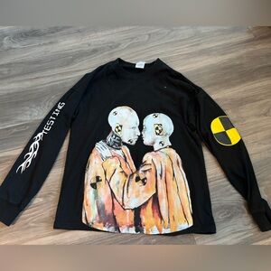 Black Long Sleeve Shirt with Graphic Design